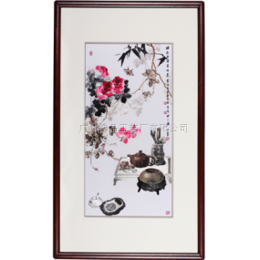 廣繡《蝶影花姿》75x128cm